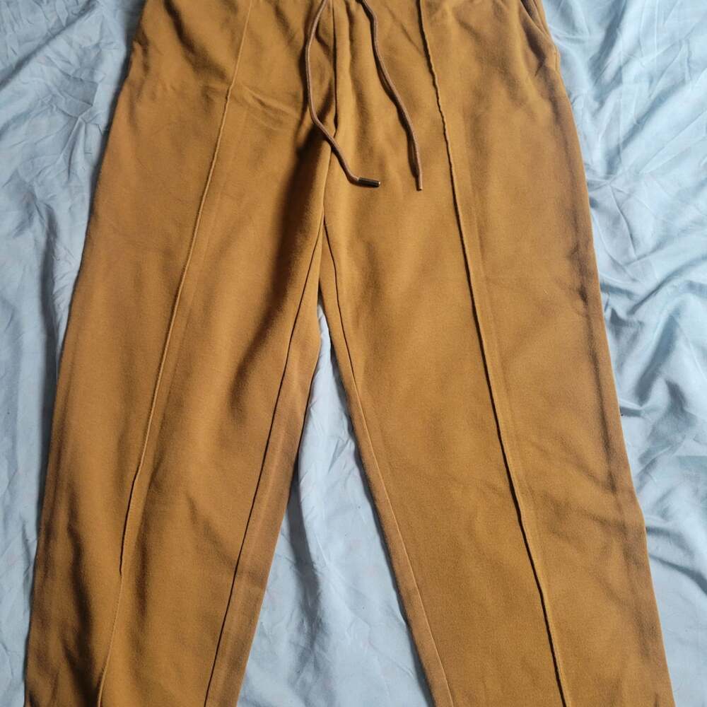 A New Day Women's Brown Drawstring Jogger Pants with Pintuck Detail